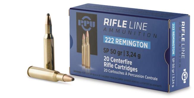 IA1PPU12A032 #1. Ammo 222 Rem 50Gr PPU SP 20's