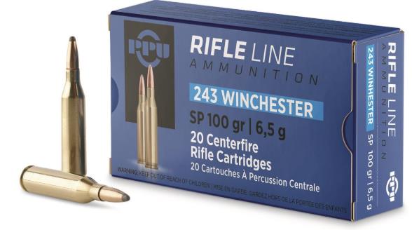 AOFPVA-134 #1. Ammo 243 Win 100gr PPU SP 20's