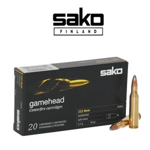 NORC609106GSA10 #1. Ammo 222 Rem 50Gr Sako GameHead Soft Point 20's