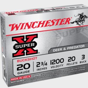 NYAW-XB203 #1. Ammo 20Ga 2 3/4" Winchester Buck 20 Pellets 5's