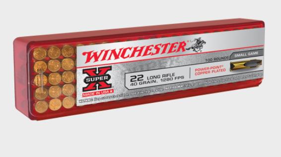 NYAW-X22LRPP1 #1. Ammo 22 LR 40Gr Winchester Super-X Power Point Hollow Point 100's