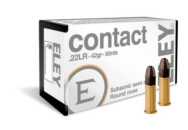 SGAE22CONTACT #1. Ammo 22 LR 42Gr Eley Contact Subsonic 50's