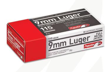 DFAG1E097704 #1. Ammo 9mm L 115Gr Aguila FMJ 50's 1E097704