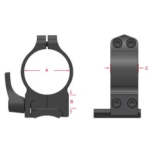 ISS214LM #1. Warne rings 30mm Med QD Matte