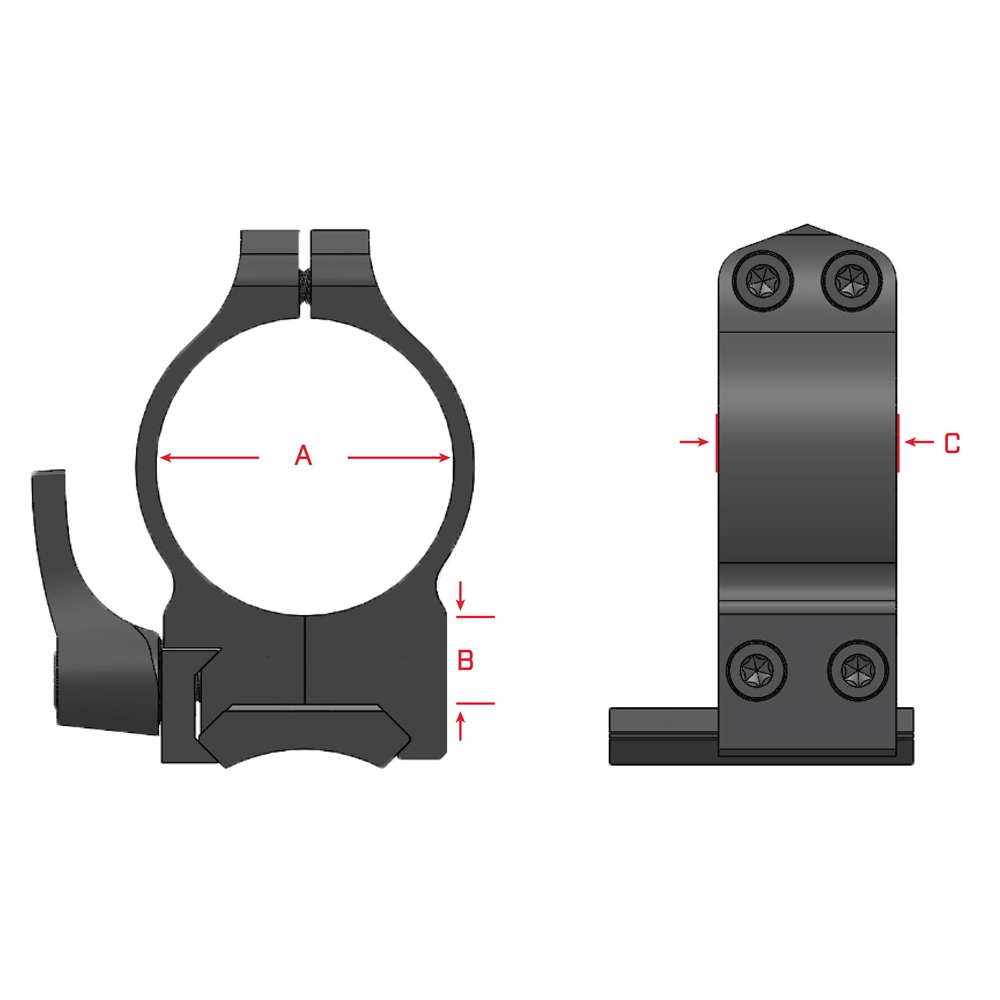ISS214LM #1. Warne rings 30mm Med QD Matte