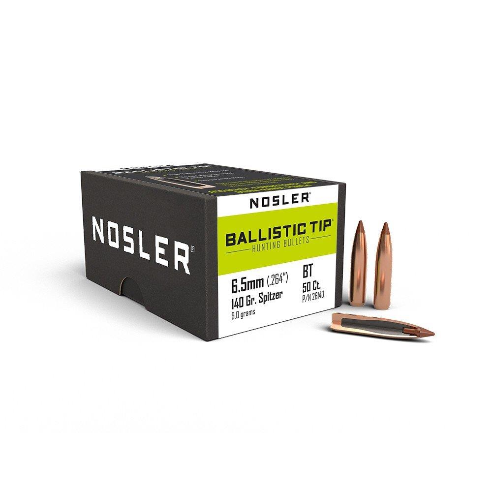 ISS26140 #1. P 6.5mm (264) 140Gr Nosler Ballistic Tip 50's