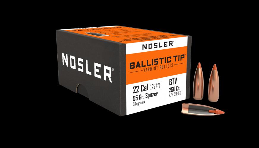 ISS39560 #1. P 22 Cal (.224) 55Gr Nosler Balistic Tip 250's