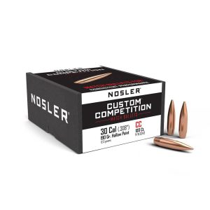 ISS53412 #1. P 30 Cal (.308) 190Gr Nosler Custom Custom Competition HPBT Bullet 100's