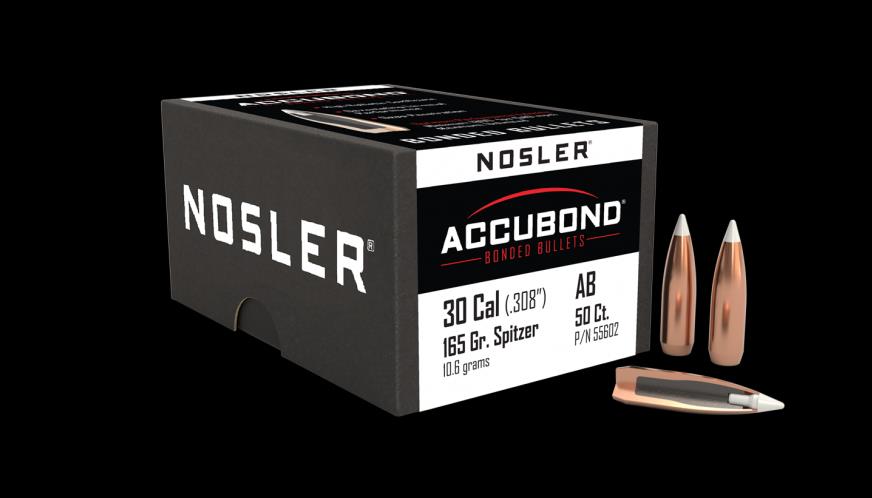 ISS55602 #1. P 30 Cal (.308) 165gr Nosler Accubond (50)