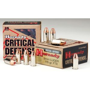 ISS90250H #1. Ammo 9mm L 115Gr Hornady FTX Critical Defense 25's