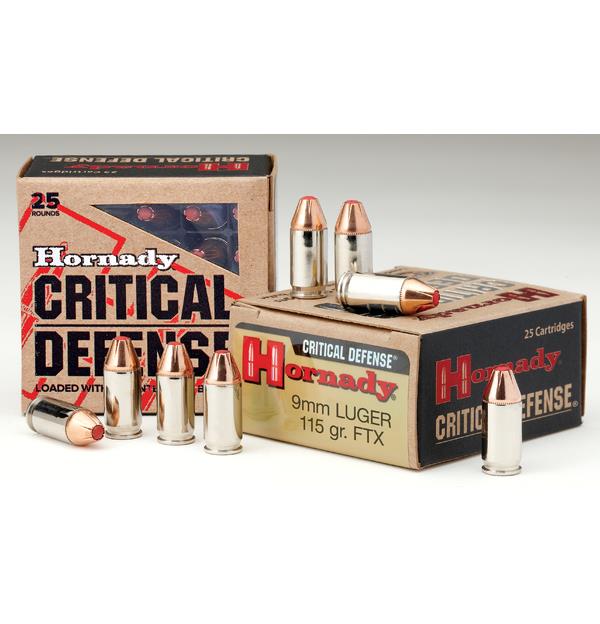 ISS90250H #1. Ammo 9mm L 115Gr Hornady FTX Critical Defense 25's