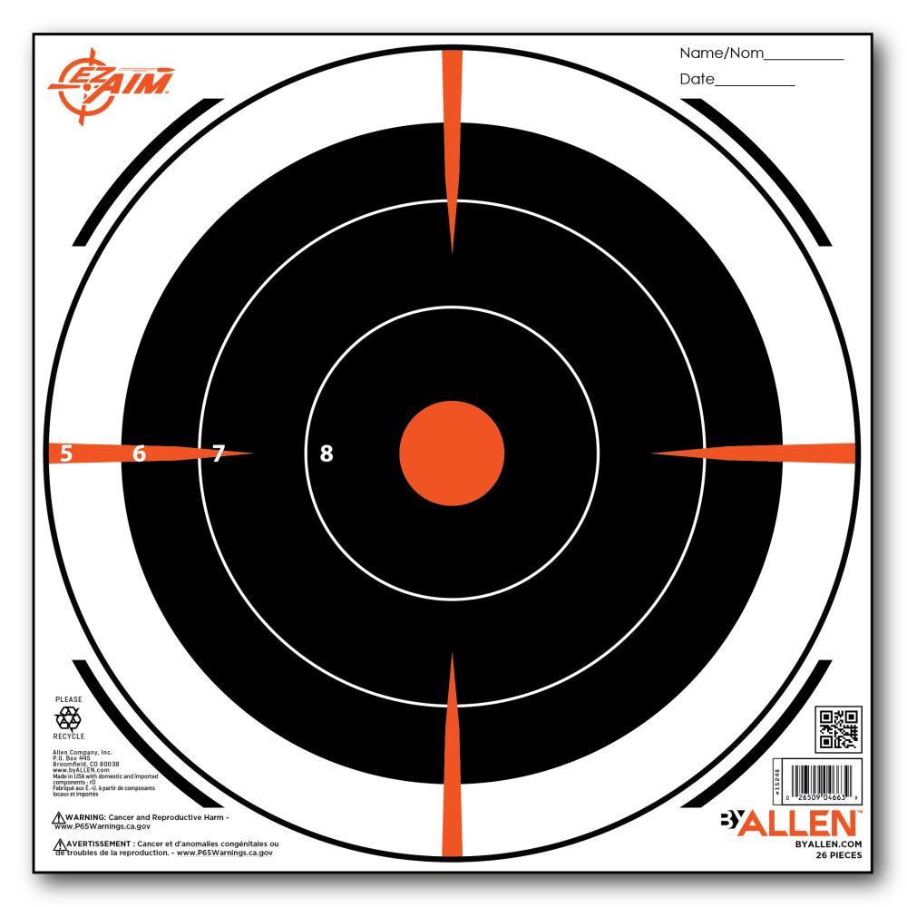 ISS15246 #1. Allen EZ Aim Paper Bullseye 26 Pack