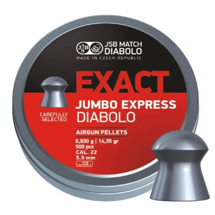 CUJSB-546277-500 #1. JSB Exact Jumbo Express 5.52mm/.22 14.35G (500)