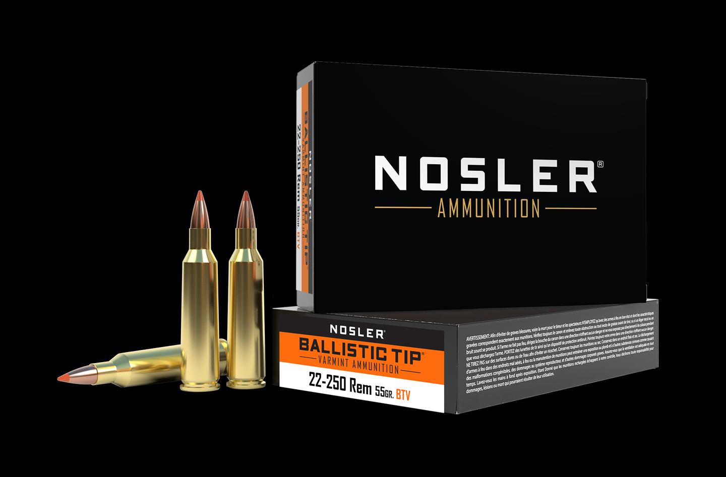 ISS61034 #1. Ammo 22-250 Rem 55Gr Nosler BT SP 20's