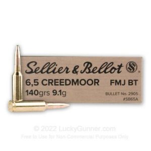 GBAD65CRSB140FJ #1. Ammo 6.5 Creedmoor 140gr S&B FMJ 20's