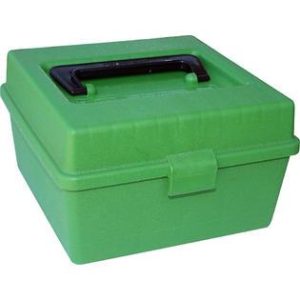 ISSR-100-MAG-1 #1. MTM Deluxe Ammo Box 100 Round Handle WSM WSSM Ultra Mag Green