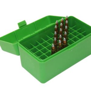 ISSRM-50-10 #1. MTM Ammo Case Standard 243 308 22-250 Green 50's
