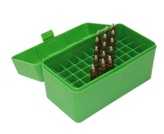 ISSRM-50-10 #1. MTM Ammo Case Standard 243 308 22-250 Green 50's