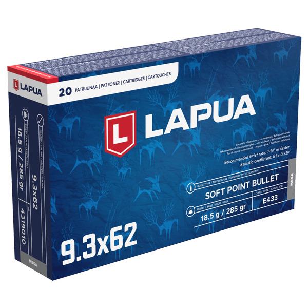 NOR4319010 #1. Ammo 9.3x62 MAU 285Gr Lapua Mega SP 20's