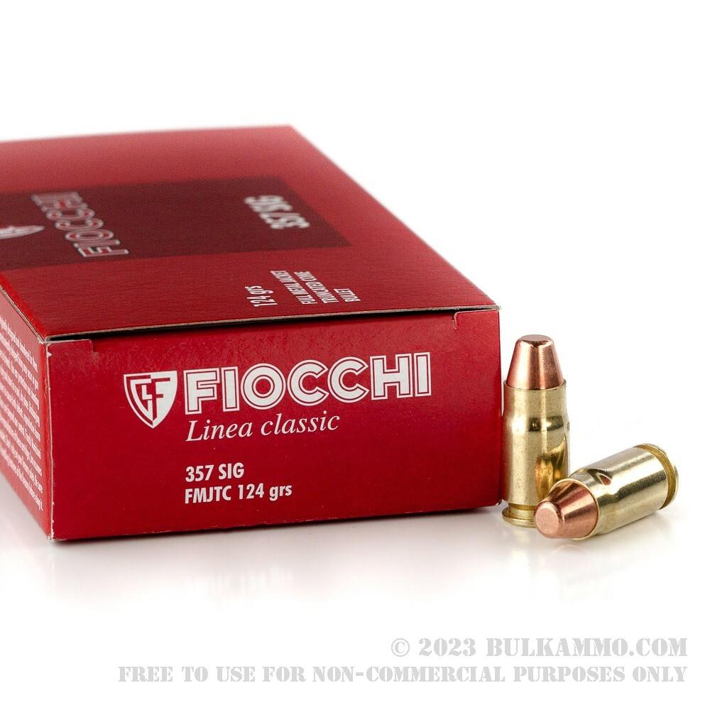 SGAFI357SIG124FMJ #1. Ammo 357 SIG 124gr Fiocchi FMJTC 50's