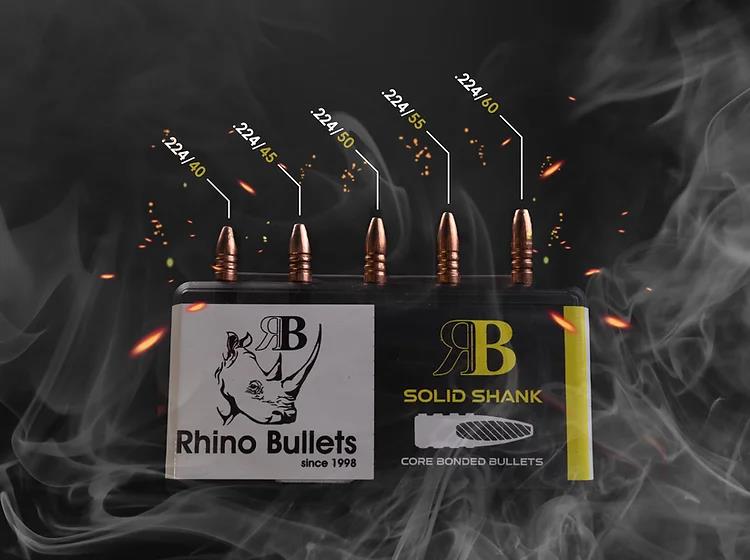 RHI224/45/SS100 #1. P 22 Cal (.224) 45Gr Rhino Solid Shank 100's