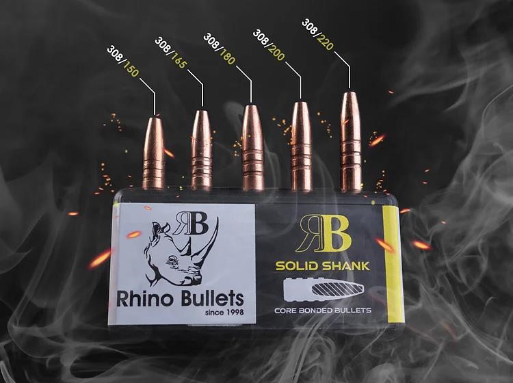 RHI308/150/SS50 #1. P 30 Cal (.308) 150Gr Rhino Solid Shank 50's