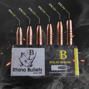 RHI375/300/SS25 #1. P 375 Cal (.375) 300Gr Rhino Solid Shank 25's