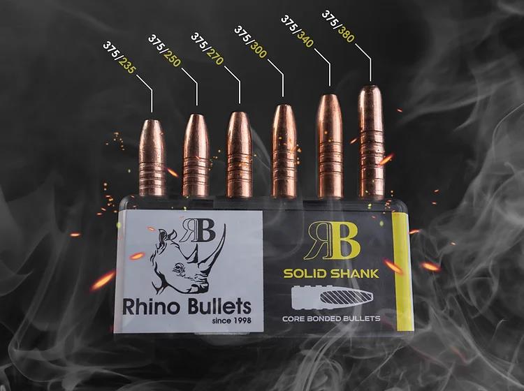 RHI375/300/SS25 #1. P 375 Cal (.375) 300Gr Rhino Solid Shank 25's