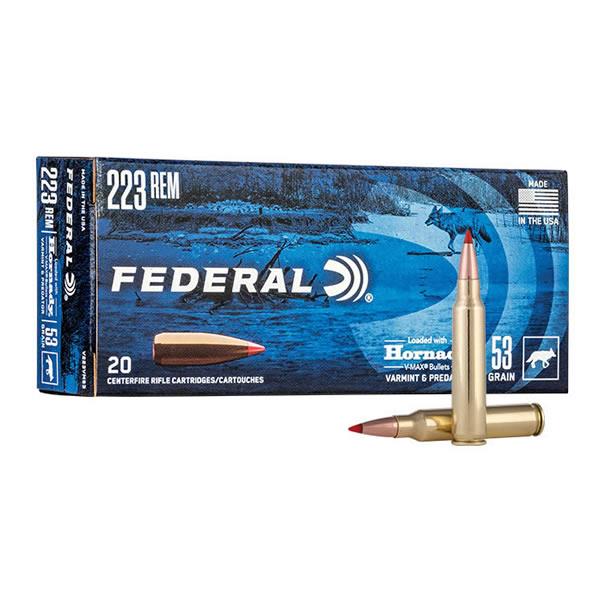 FORAF093 #1. Ammo 223 Rem 53Gr Federal Hornady V-Max 20's