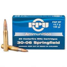 AOFPVA-364 #1. Ammo 30-06 SPR 165Gr PPU PSP BT 20's