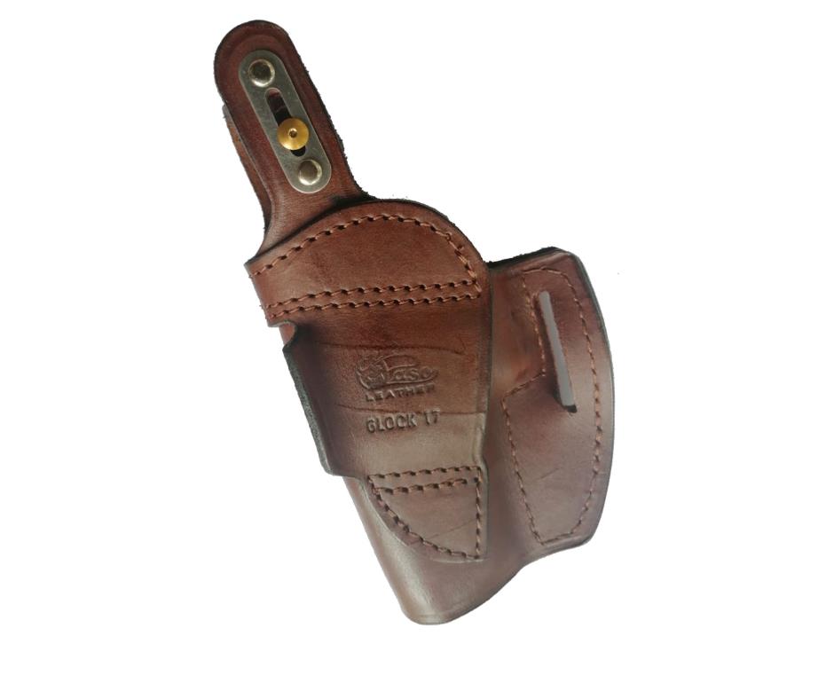 ELP111AWLHBR #1. El Paso Thumbreak Avenger Leather Holster 357 4" Left Hand Brown