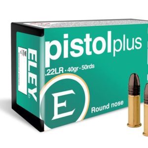 SGAE22PPLUS40RNP #1. Ammo 22 LR 40Gr Eley Pistol Plus Round Nose 50's