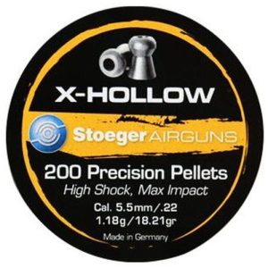 DFSTP555072 #1. Stoeger X-Hollow .22 / 5.5mm 200 Per Tin Pellets
