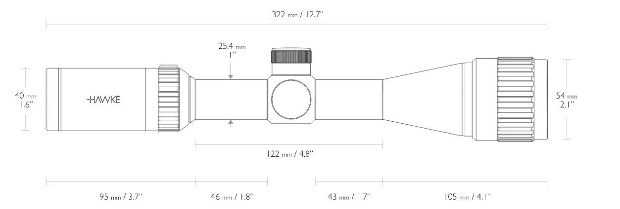 SGSHAWKE14123 #1. Hawke Vantage 3-9x40 AO Mil Dot Riflescope