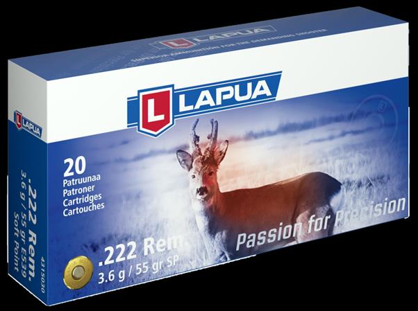 NOR4315030 #1. Ammo 222 Rem 55 Gr Lapua SP 20's