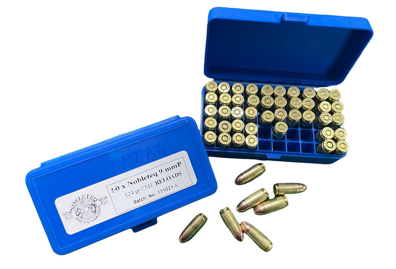 NOB1010004 #2. Ammo 9mm P 124gr Nobleteq CMJ Reload 50's