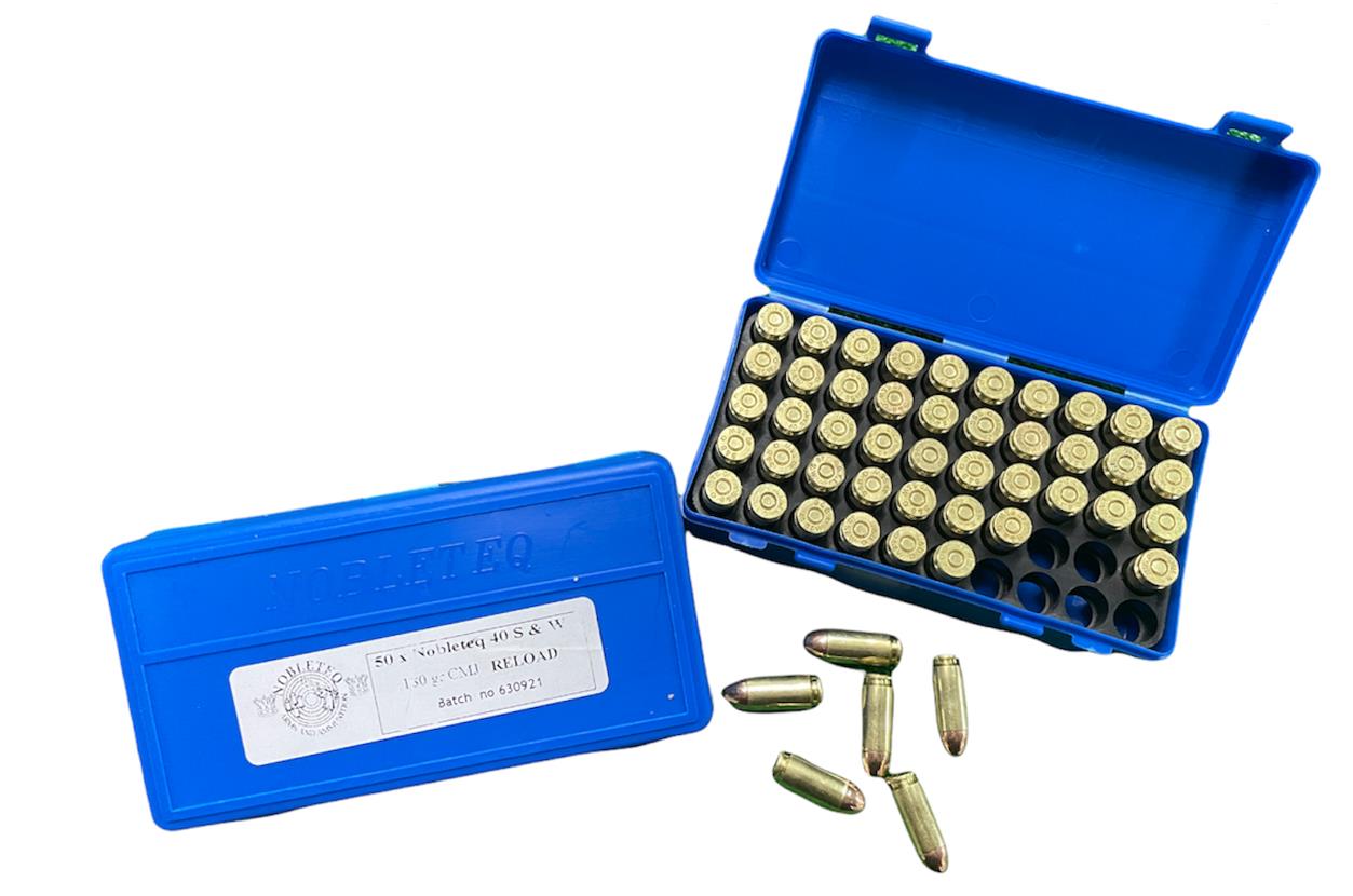 NOB1010008 #1. Ammo 40 S&W 180Gr Nobleteq CMJ Reloads 50's