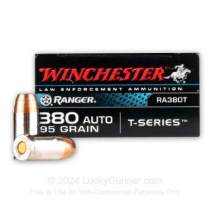 NYAW-RA380T #1. Ammo 380 Auto 95Gr WIN JHP Ranger-T50's