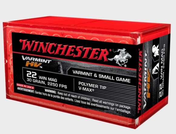 NYAW-S22M2PT #1. Ammo 22 WM 30Gr Winchester V-Max Varmint HV Polymer Tip V-Max 50's