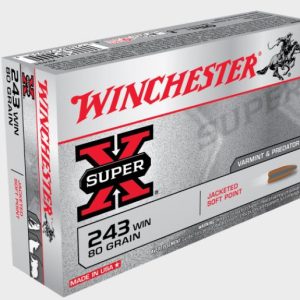 NYAW-X2431 #1. Ammo 243 Win 80Gr Winchester Super-X Jacketed Soft Point 20's