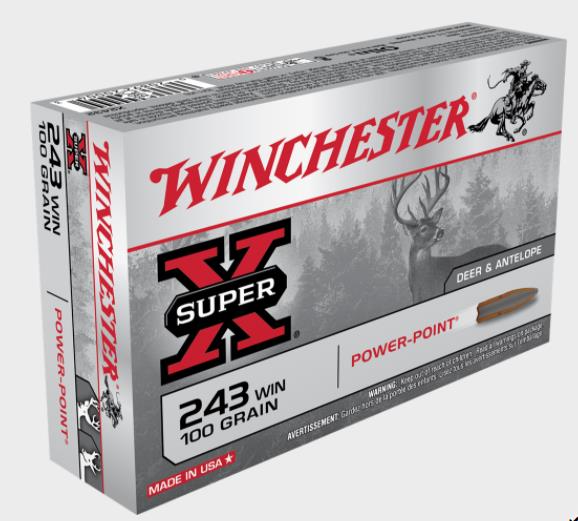 NYAW-X2432 #1. Ammo 243 Win 100Gr Winchester Super X Powerpoint GR 20's