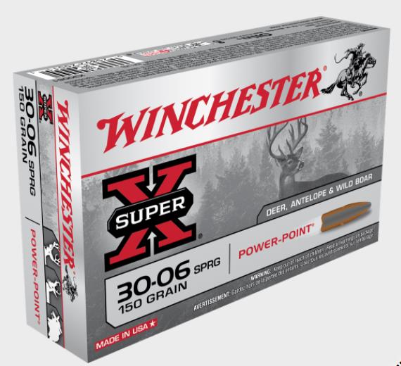 NYAW-X30061 #1. Ammo 30-06 SPR 150Gr Winchester Super X Powerpoint 20's