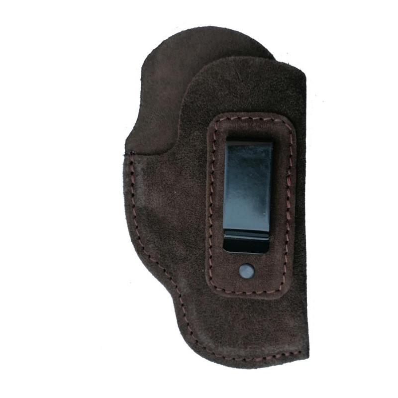 ELP138-SUBRHBRN #1. El Paso Holster Leather Suede Clip On Gl19/P07/G3/PX4 Pistol Hand BRN