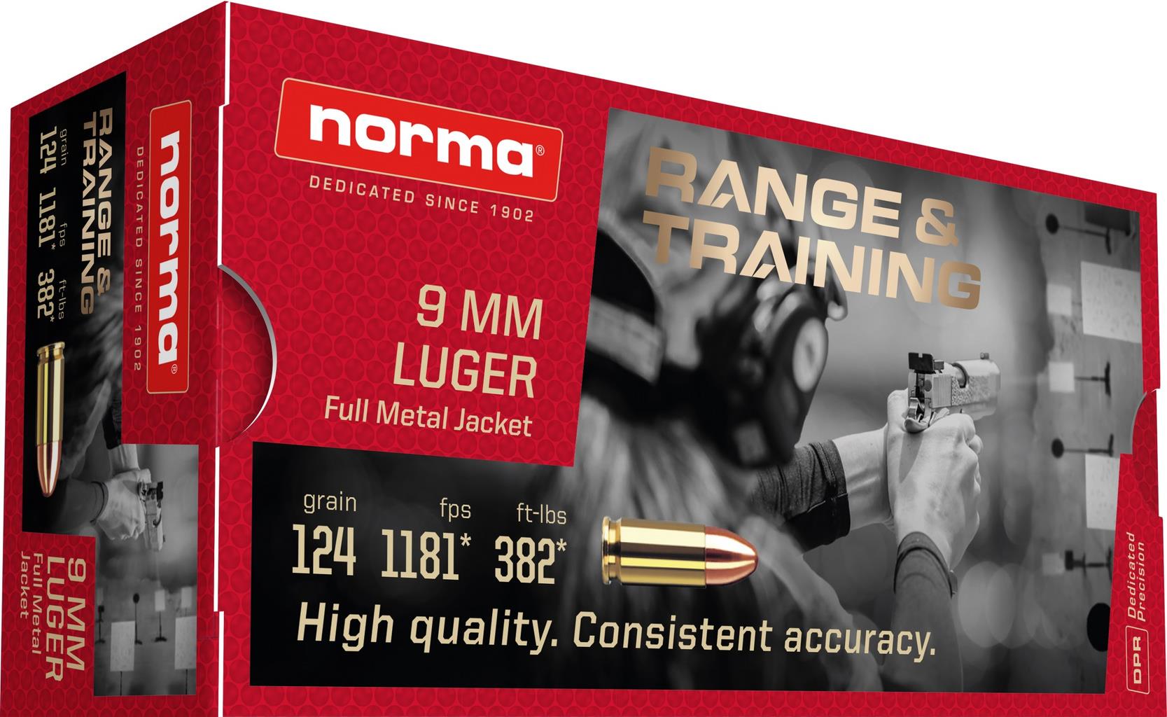 NOR620340050-1 #1. Ammo 9mm Norma Para 124GR FMJ