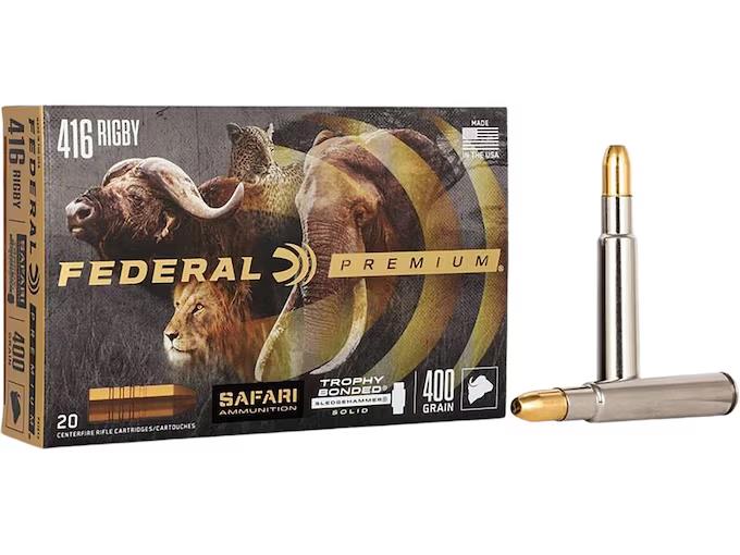 FORAF-0006 #1. Ammo Federal 416 Rigby 400Gr Trophy Bonded Sledge Hammer 20's