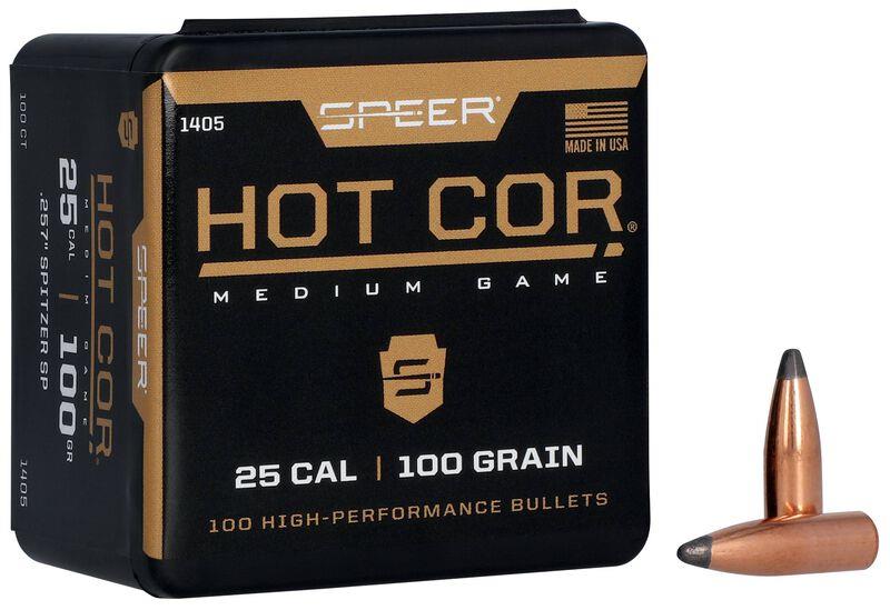 FOR-SP23 #1. P 25 Cal (.257) 100Gr Speer Hot Cor Spitzer100's