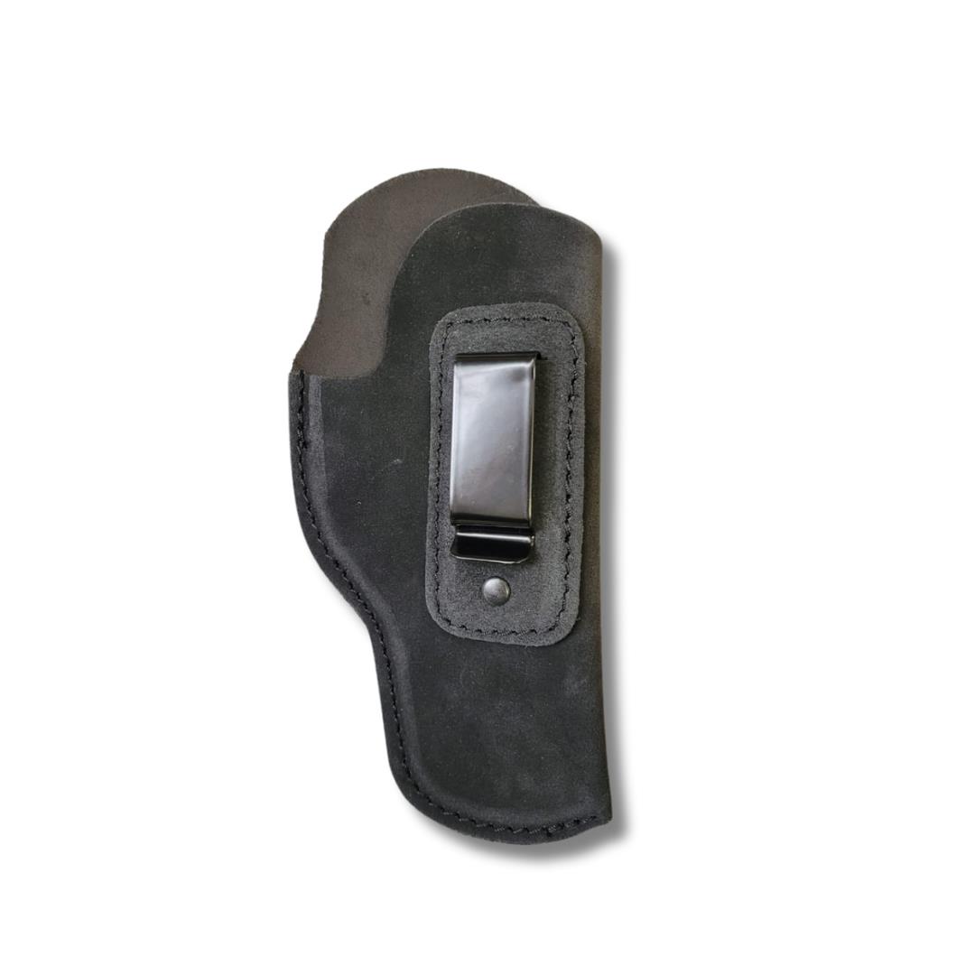 ELP138-COMRHBLK #1. El Paso Holster Leather Suede Finish Clip On GL26/27l Right Hand Black