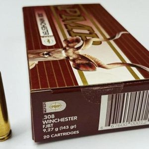 PMPA308WINFMJBT #1. Ammo 308 Win 143Gr PMP FMJBT 20's