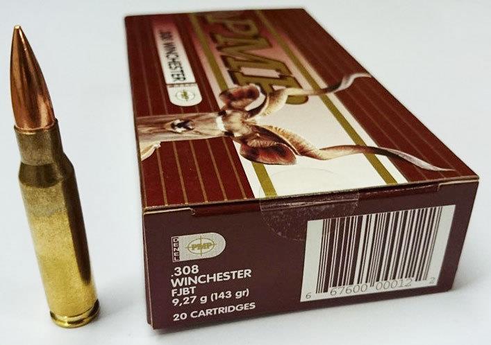 PMPA308WINFMJBT #1. Ammo 308 Win 143Gr PMP FMJBT 20's