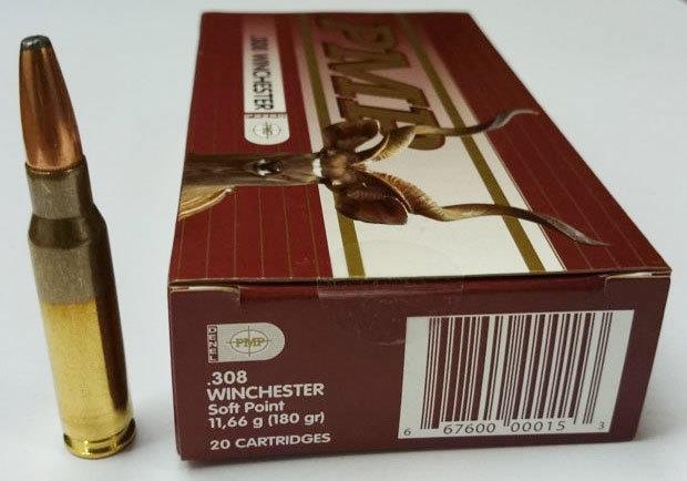 PMPA308WINSP180 #1. Ammo 308 Win 180Gr PMP SP 20's